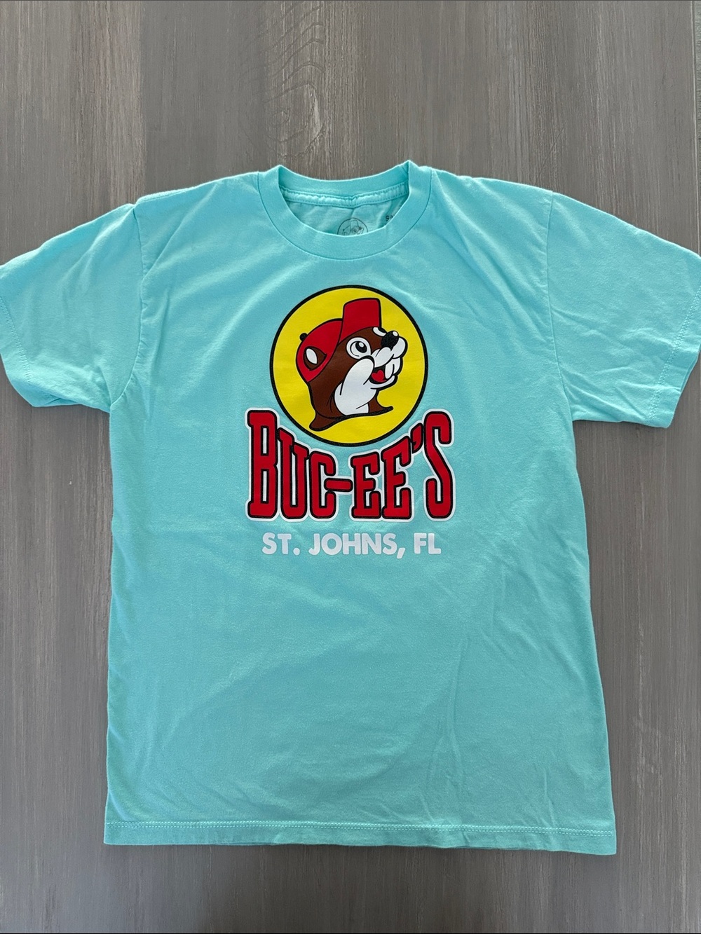 Buc-ee's Short Sleeve Tee in Light Blue - St. Johns, FL